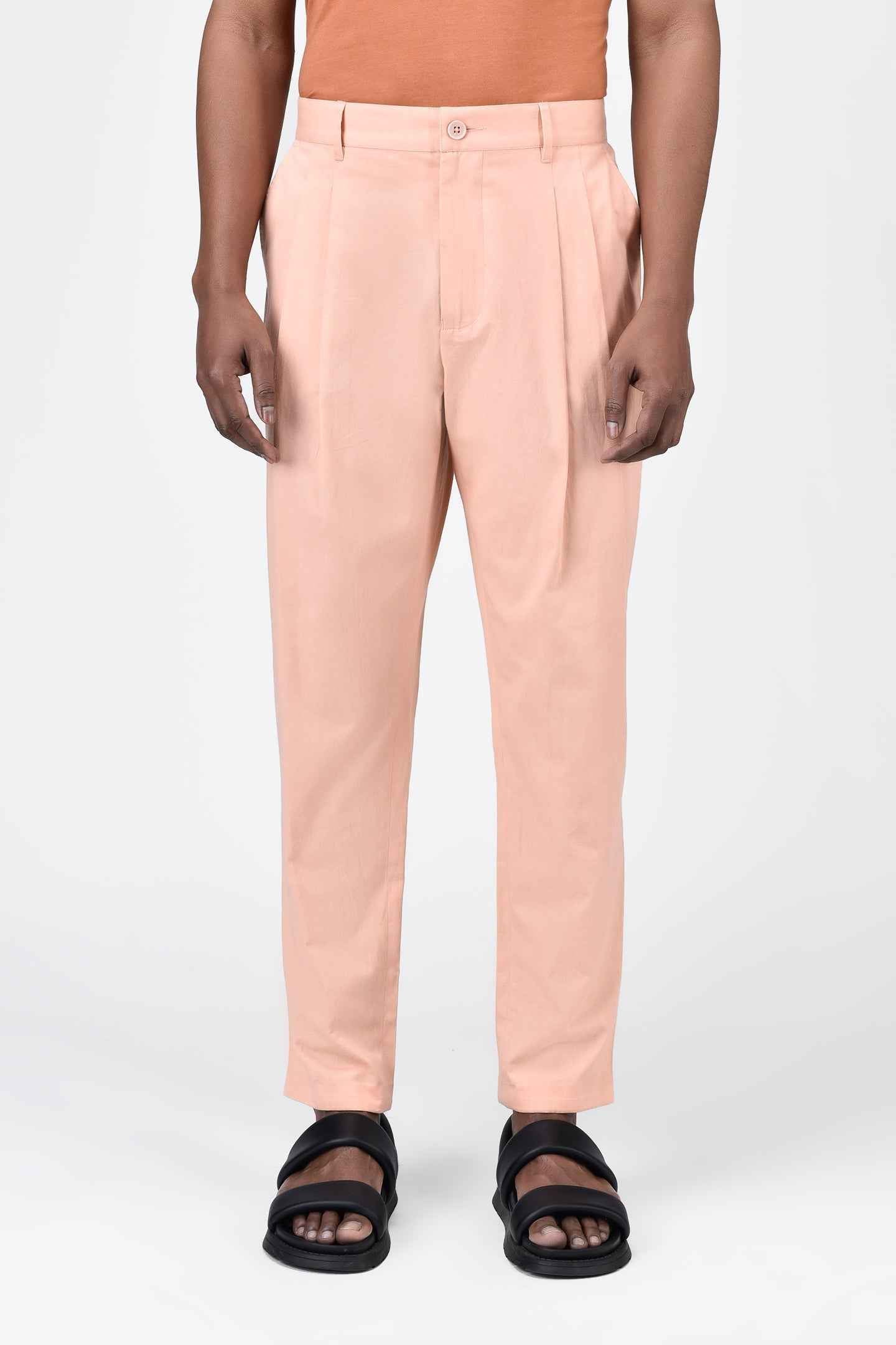 Easy Fit Trousers with Double Pleats & Bone Pocket