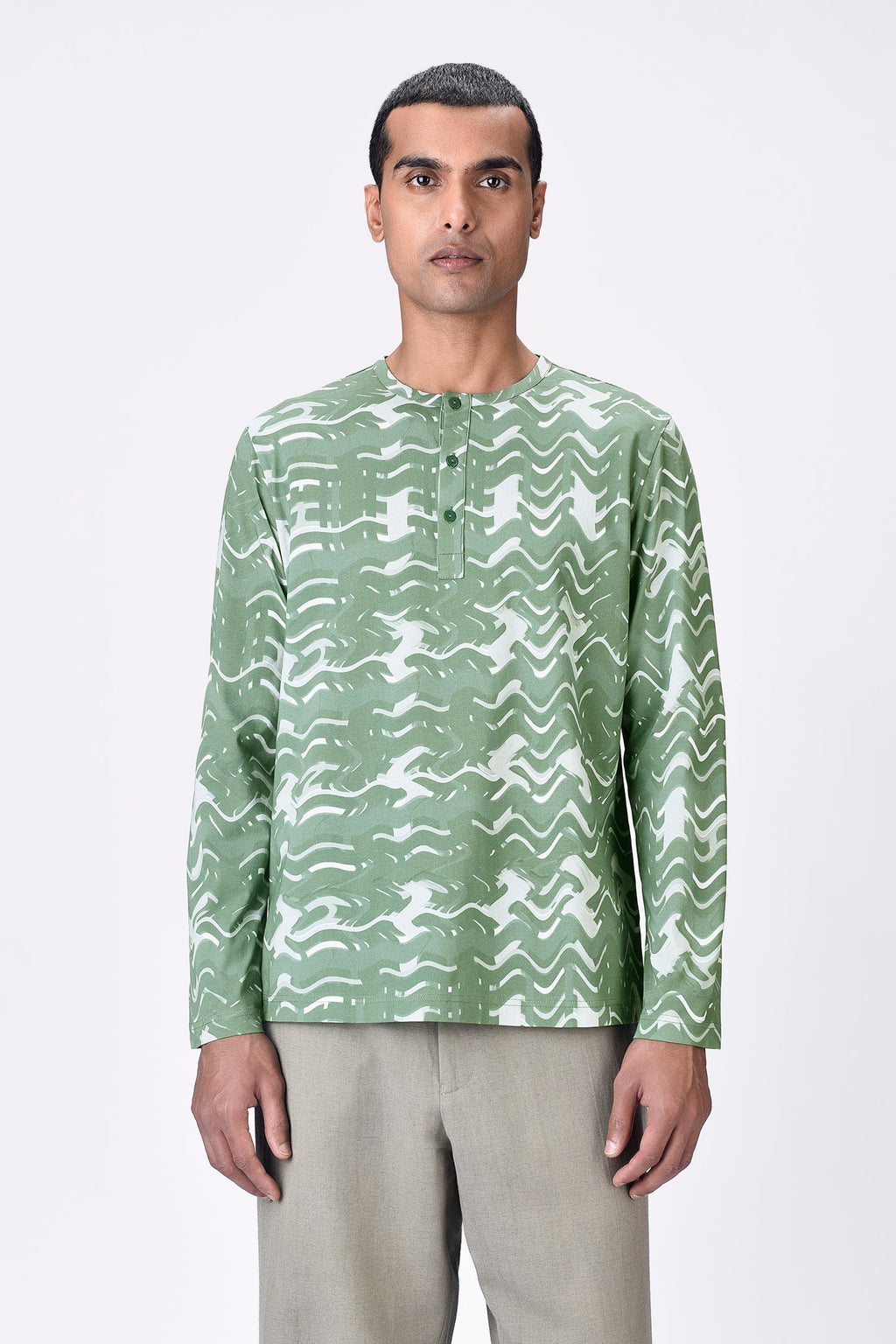 Taupe Regular Fit Full Sleeve T-Shirt