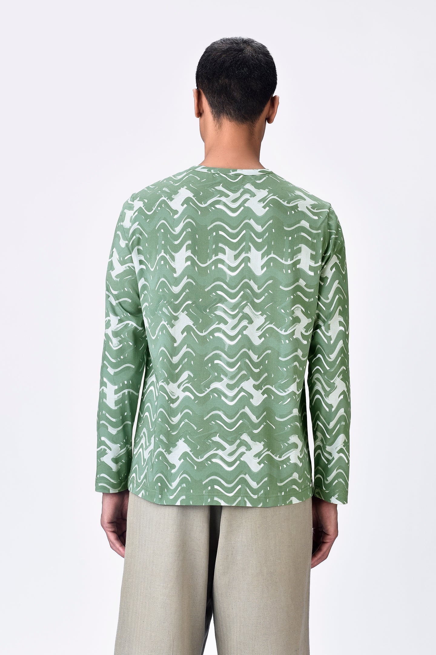Taupe Regular Fit Full Sleeve T-Shirt