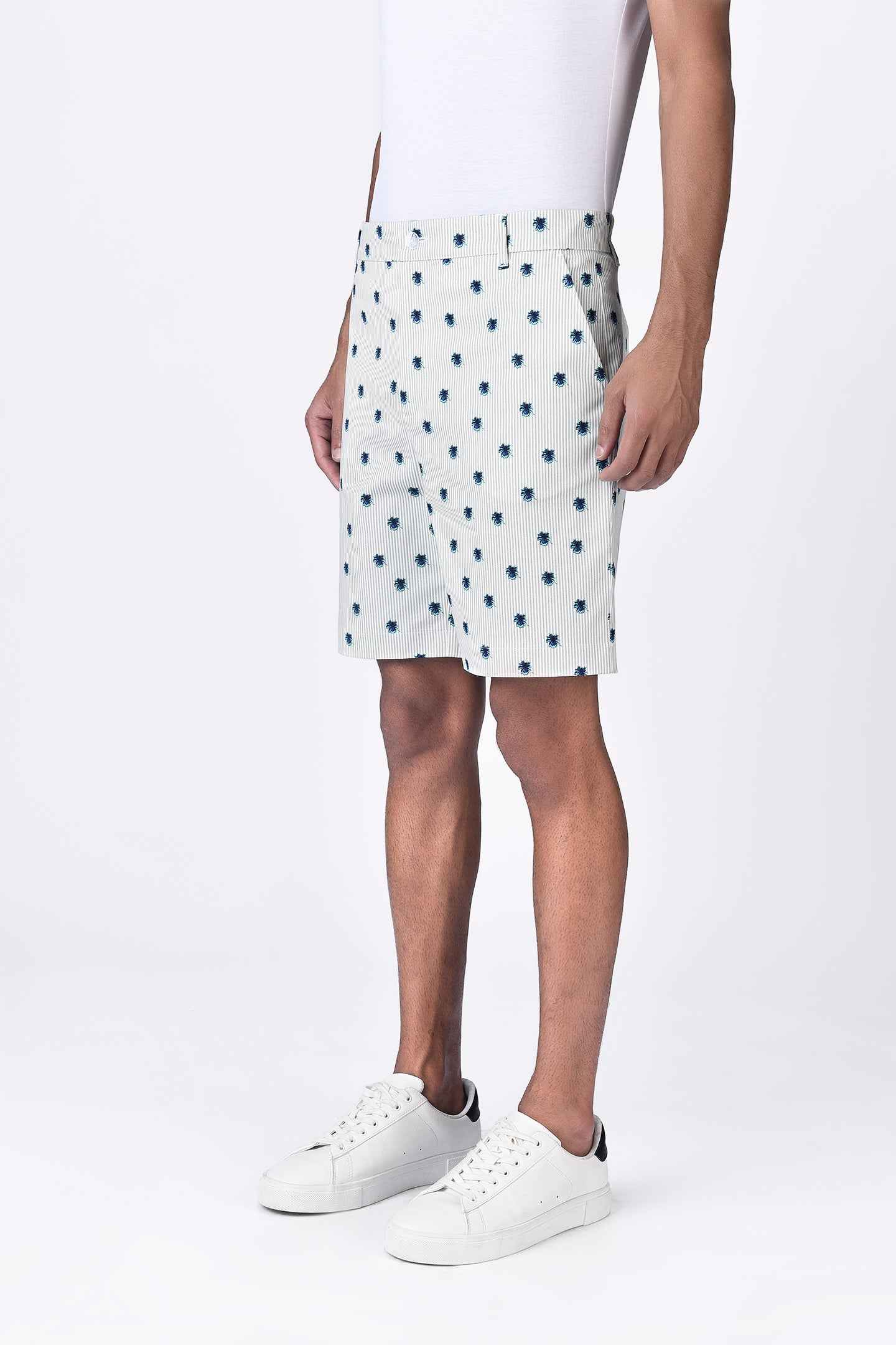 Stripe Cotton Twill Shorts