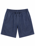 Denim Silk Relaxed Shorts – Indigo Blue