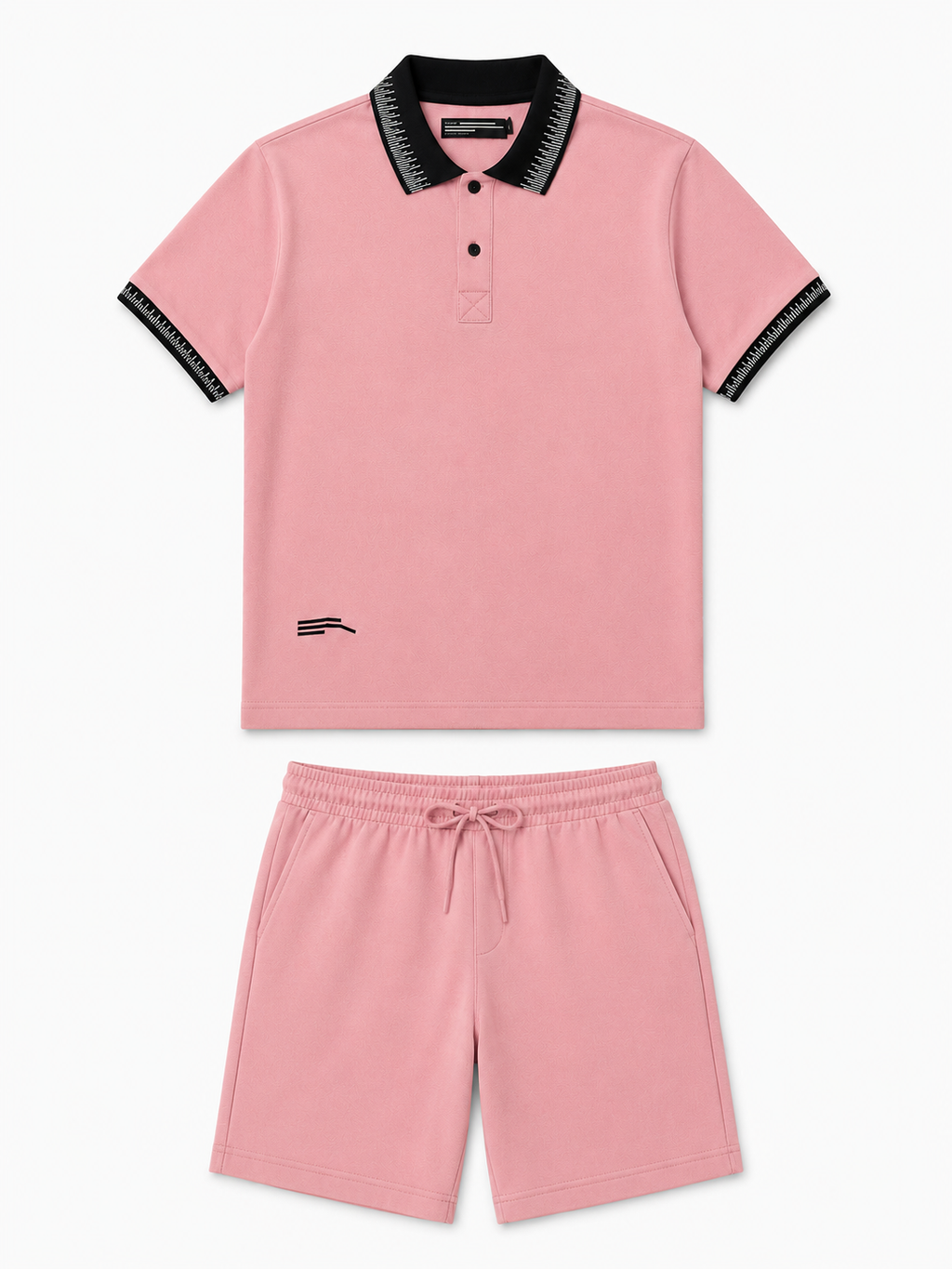 Men's Cotton Blend Polo Co-Ord Set – Dusty Pink