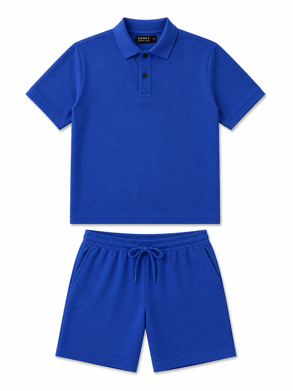 Men's Cotton Blend Polo Co-Ord Set – Royal Blue