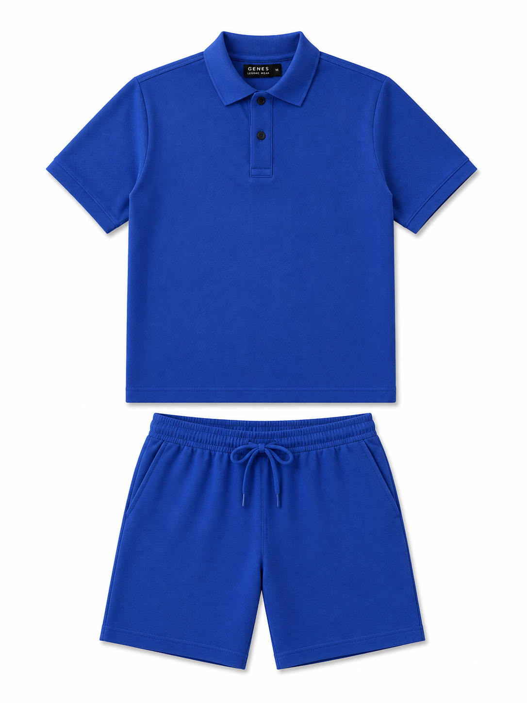 Men's Cotton Blend Polo Co-Ord Set – Royal Blue