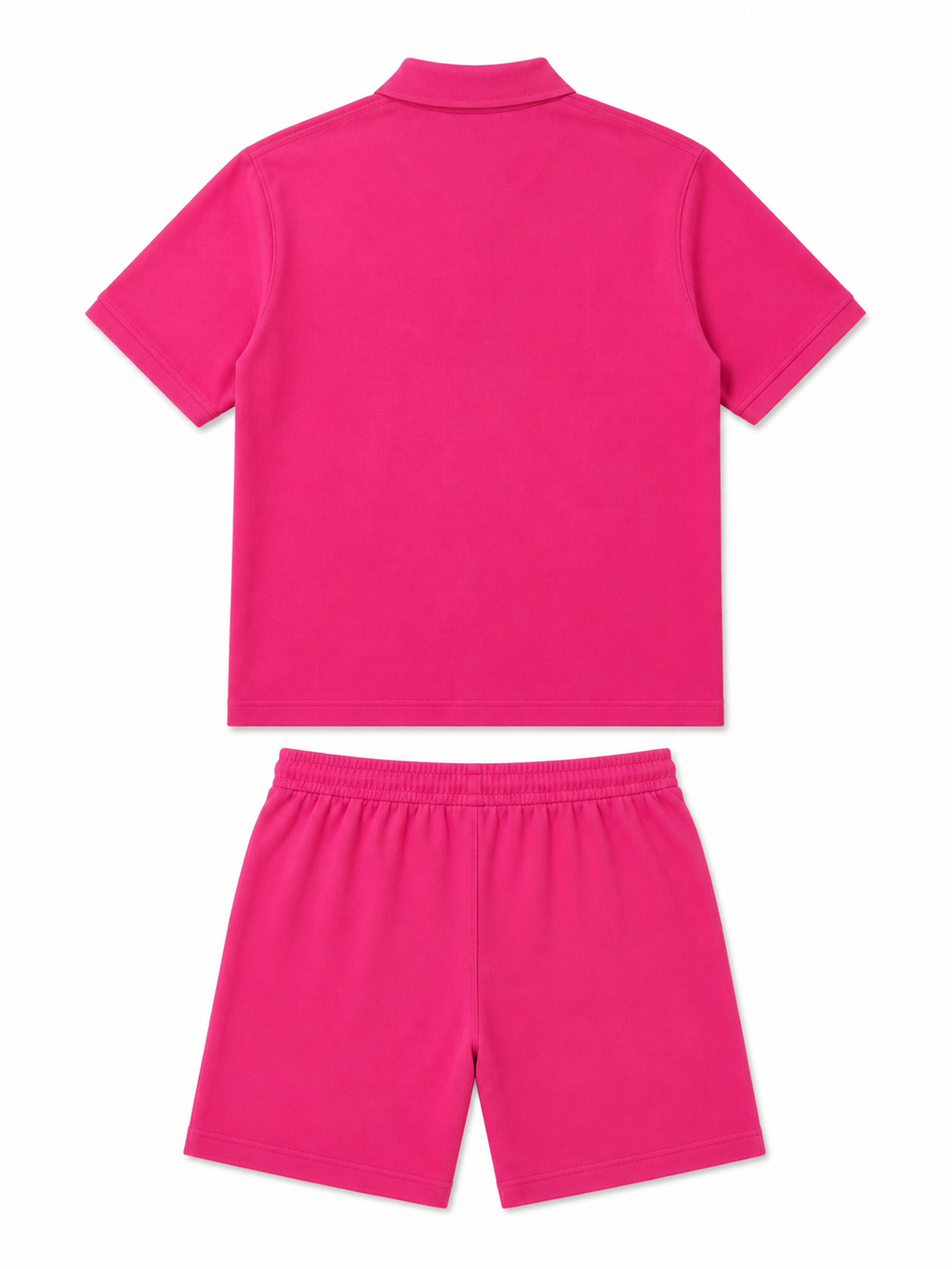 Men's Cotton Blend Polo Co-Ord Set – Hot Pink