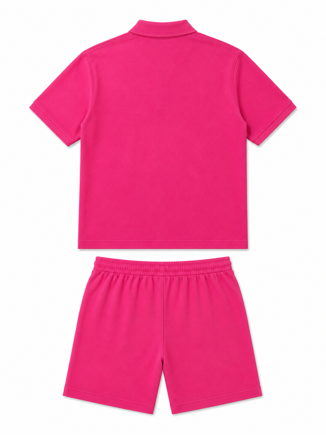 Men's Cotton Blend Polo Co-Ord Set – Hot Pink