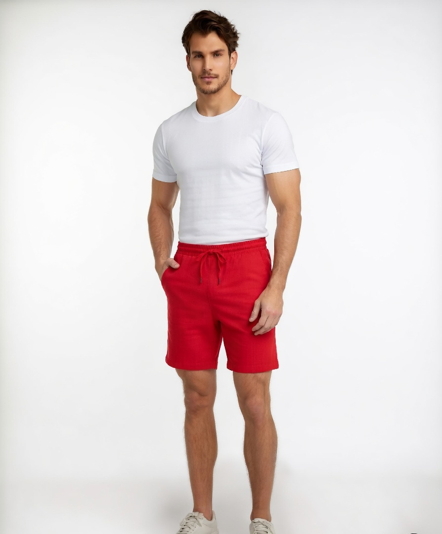 Casual Mens Shorts Red